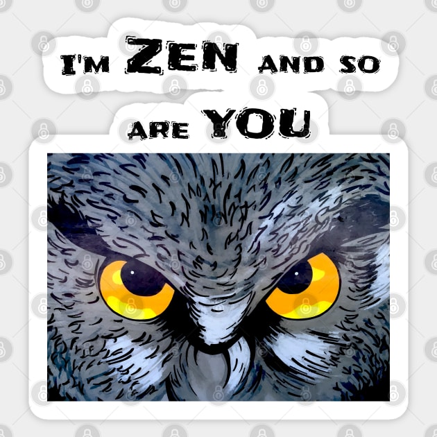 Funny Angry  Owl Cartoon Style Sticker by Nisuris Art